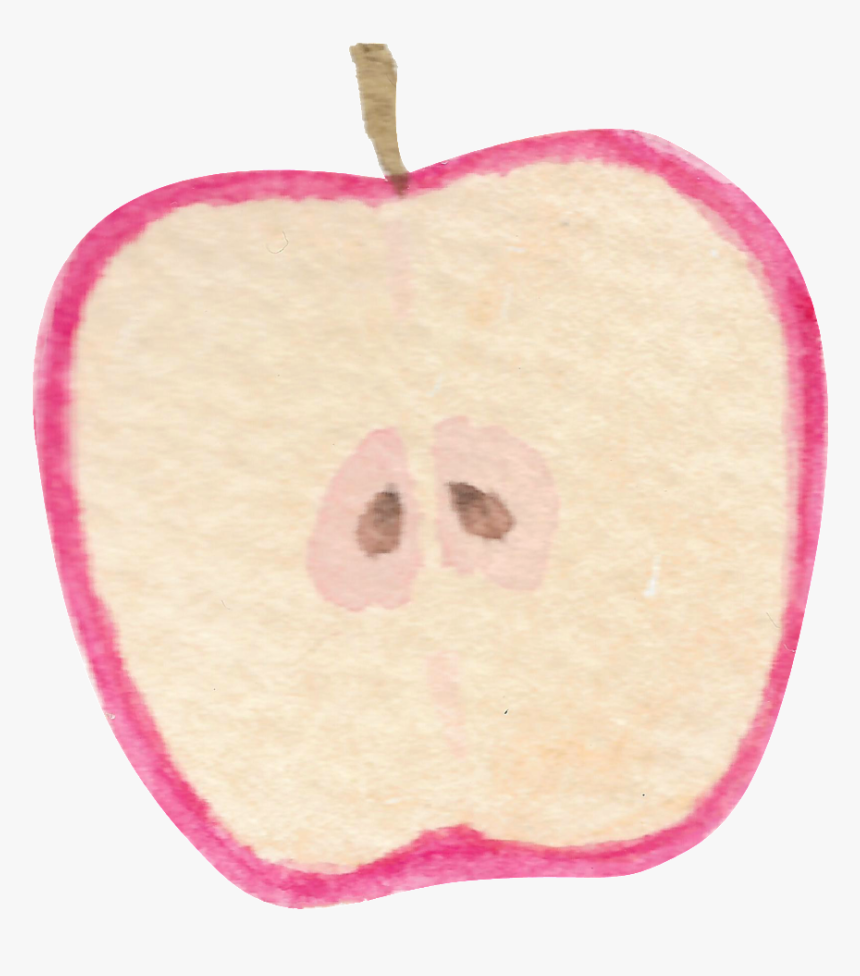 Hand Painted Watercolor Apple Cut Surface Transparent - Apple, HD Png Download