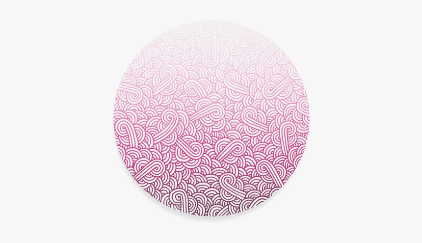 Gradient Pink And White Swirls Doodles Round Coaster - Circle, HD Png Download