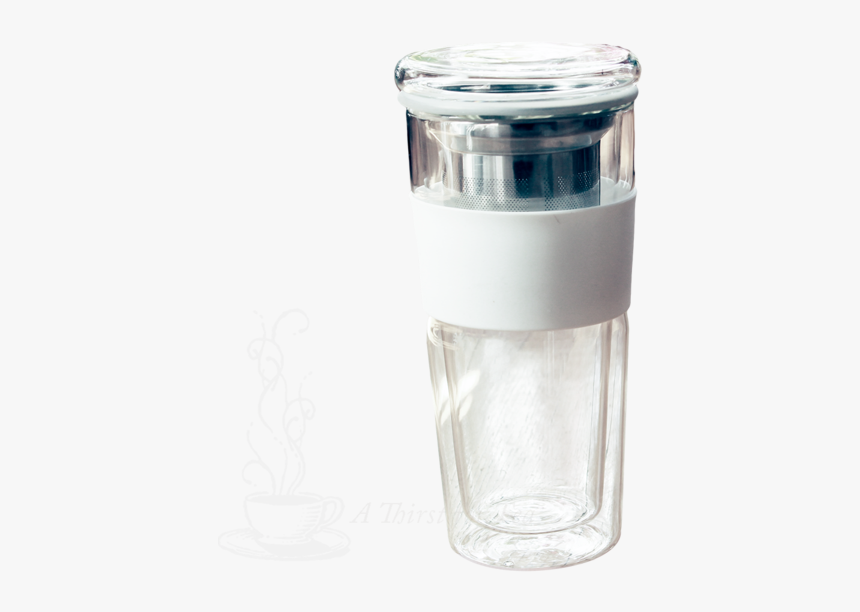 Double Walled Glass Filtering Tea Tumbler With Heat-proof - Glass Bottle, HD Png Download