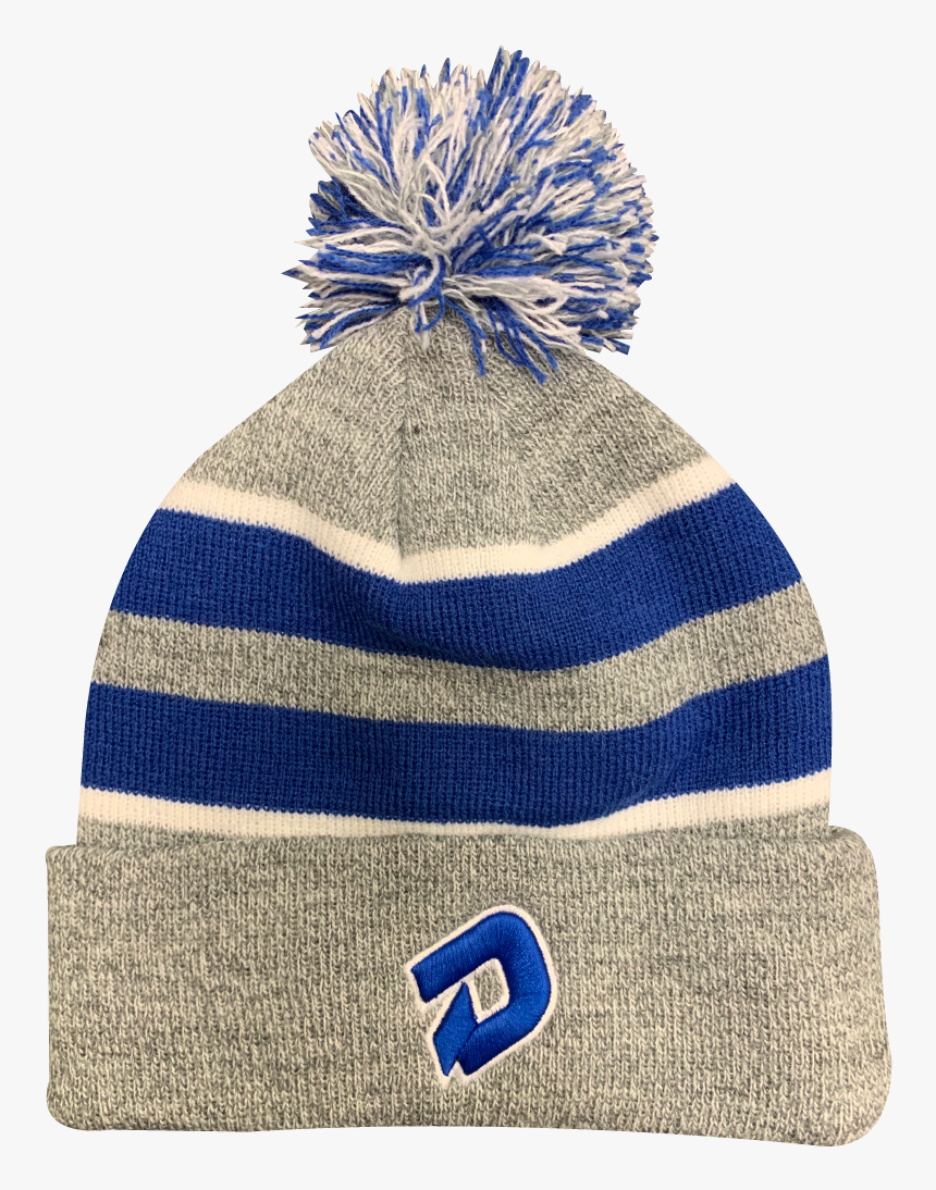 Demarini D Grey With Royal Blue And White Striped Beanie - Beanie, HD Png Download