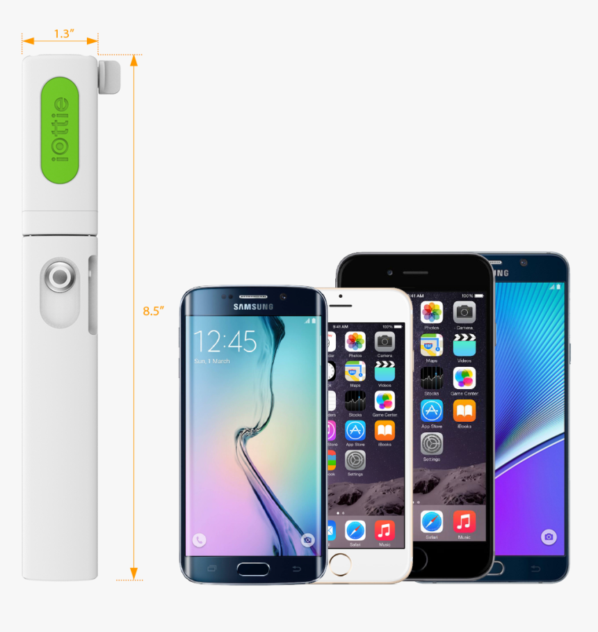 White Selfie Stick Tripod Mount And Aluminum Tubing - Iphone 64 Gb Silver, HD Png Download