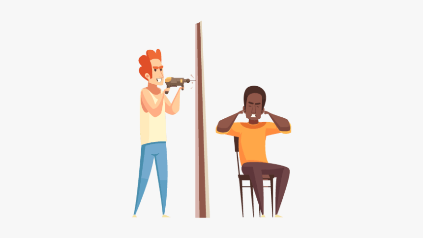 A Neighbor Drilling The Wall - Chair, HD Png Download