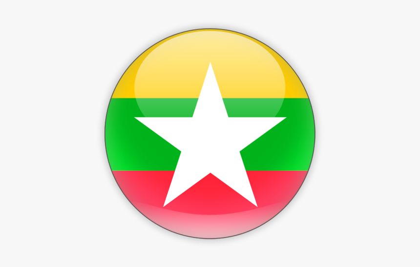 Myanmar Flag Round Icon, HD Png Download
