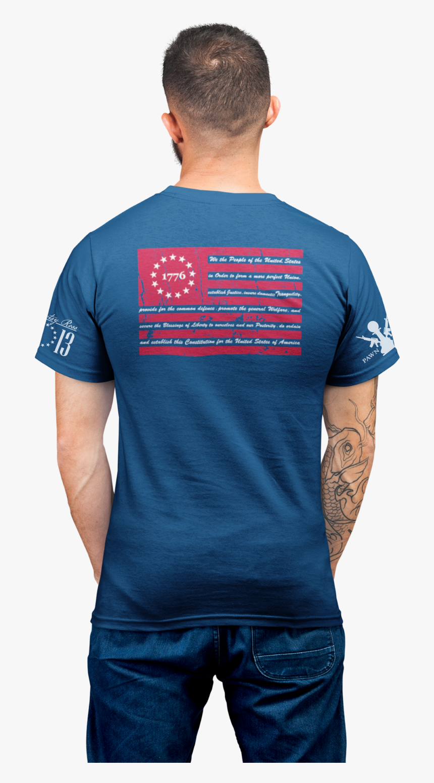 Pawn Rising Betsy Ross 013 Back Of Shirt Model, HD Png Download