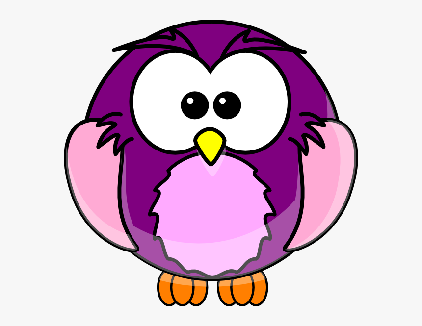 Purple - Owl - Clipart - Cartoon Owl, HD Png Download
