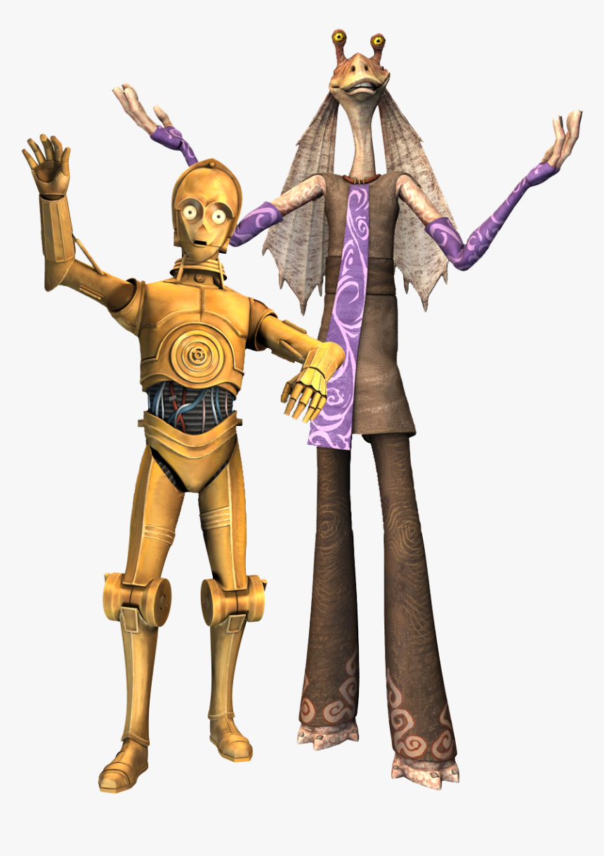 Premium Eras Legends - Jar Jar Binks And C3po, HD Png Download