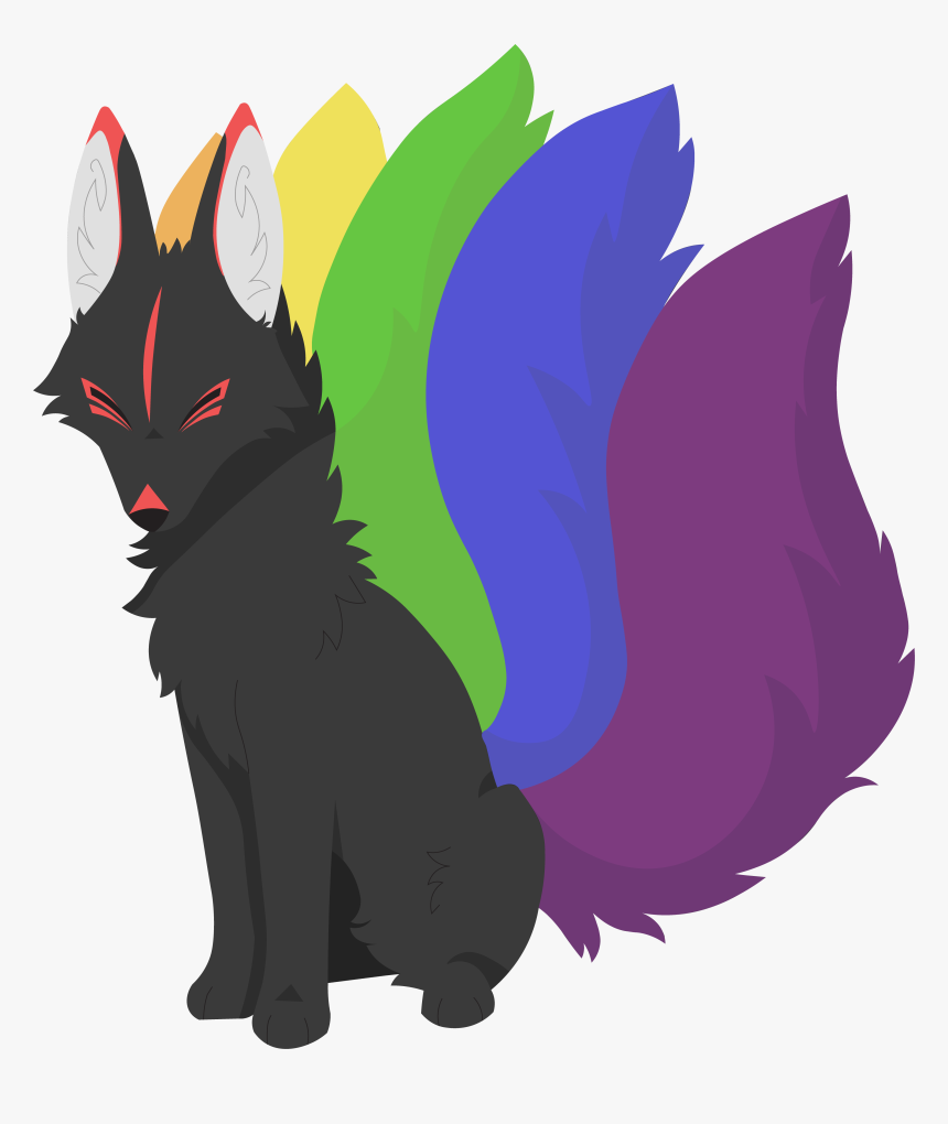 Rainbow Kitsune, HD Png Download