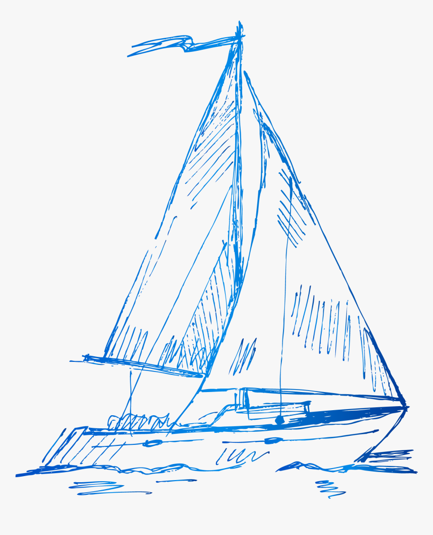 Transparent Blue Sailboat Clipart - Sailboat, HD Png Download