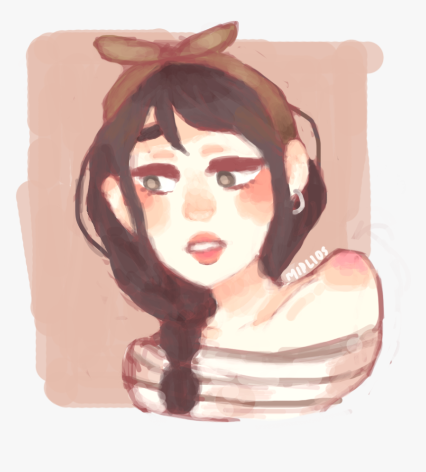 Drawing Braids Watercolor - Girl, HD Png Download