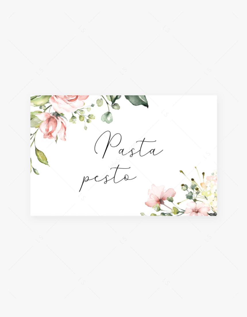 Floral Food Cards Templates By Littlesizzle 
 Class - Greeting Card, HD Png Download