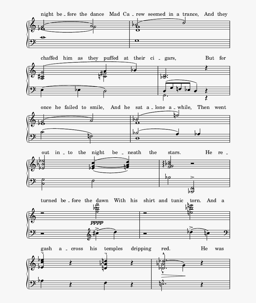 Elative C 
{
 
ew Pianostaff
 <<
 
ew Devnull Nowhere - Sheet Music, HD Png Download