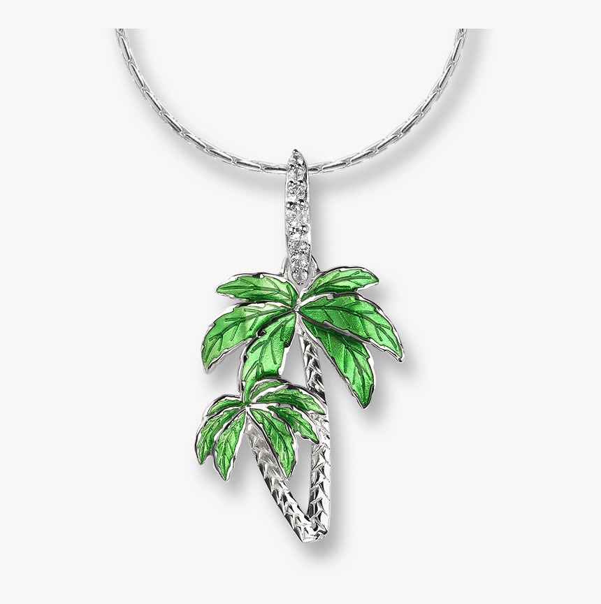 Palm Tree Necklace Green, HD Png Download