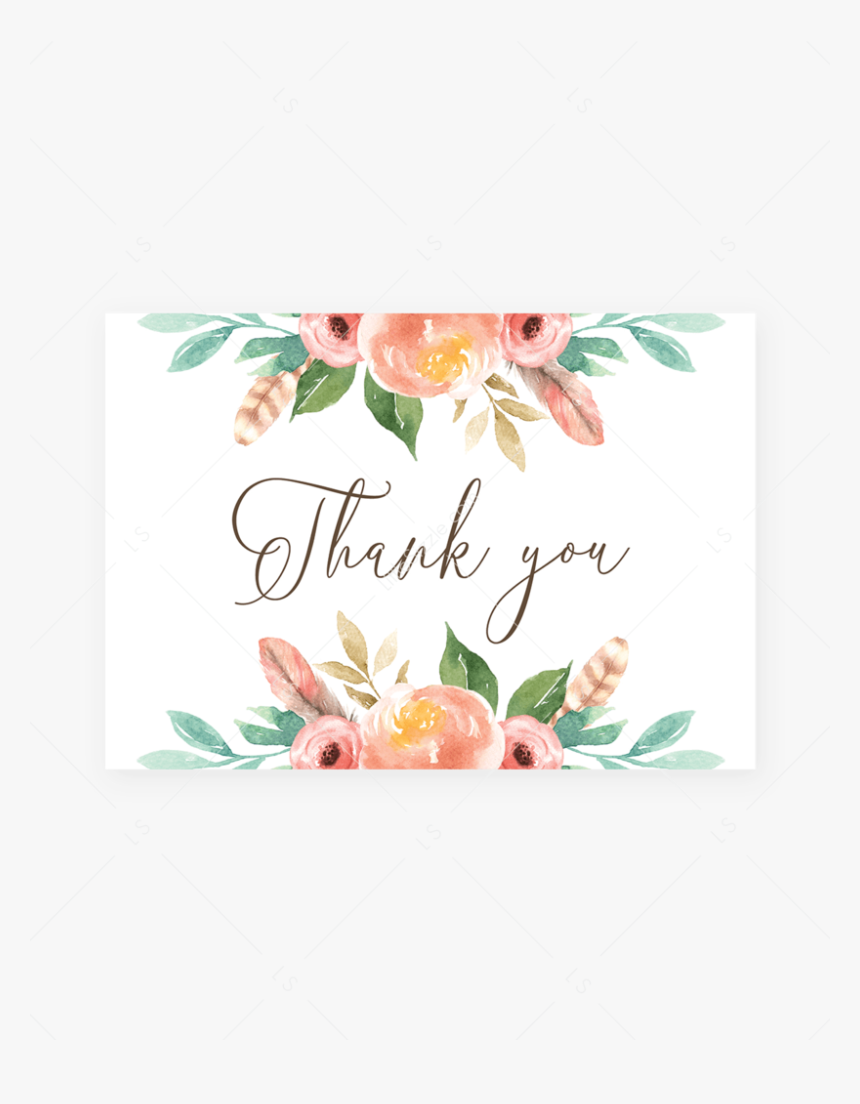 Watercolor Roses Printable Thank You Card By Littlesizzle - Floral Thank You Note Cards By Rifle Paper Co, HD Png Download