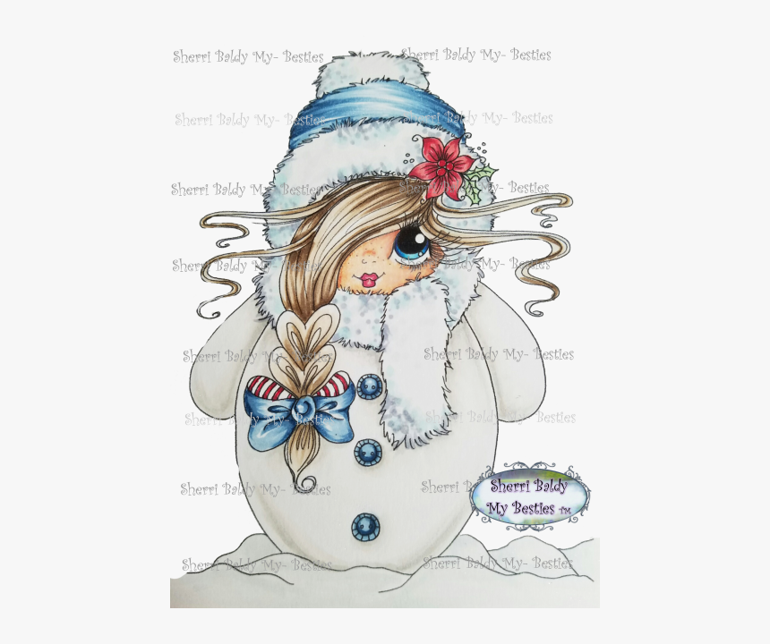 Instant Download My Besties ~ Scann0088 Snow Girl - Snowman And Snowgirl, HD Png Download
