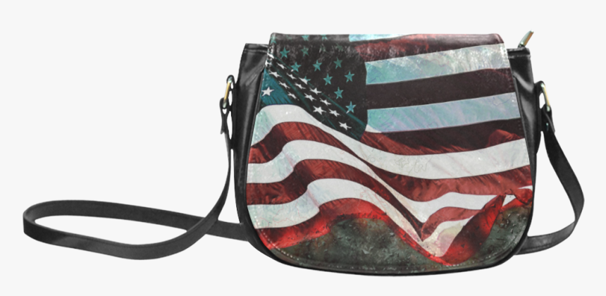 A Abstract Waving Usa Flag Classic Saddle Bag/large - American Flag God Bless Our Veterans, HD Png Download