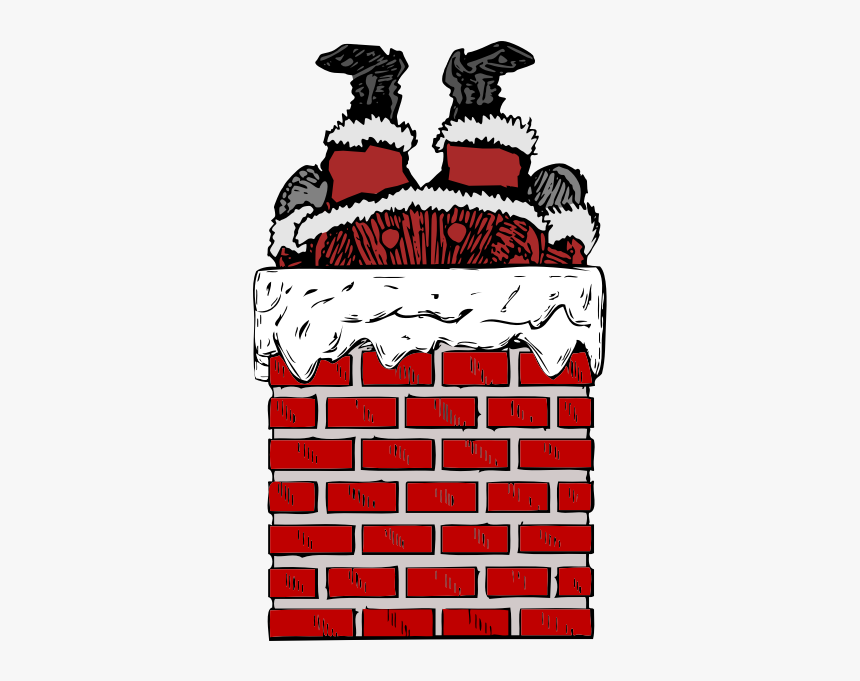 Santa In A Chimney - Chimney Clip Art, HD Png Download