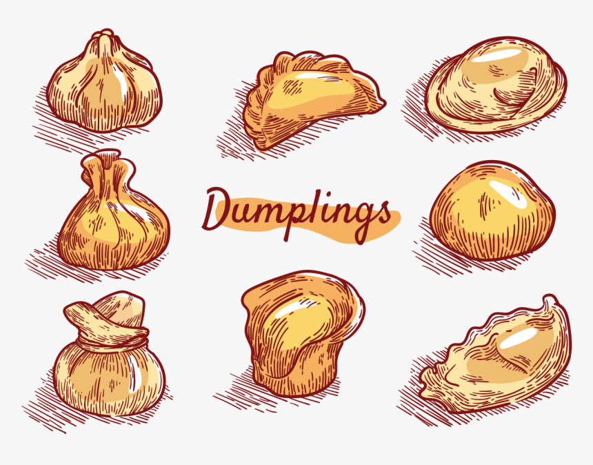 Dumplings Icons Vector - Chinese Food Dumplings Clipart, HD Png Download