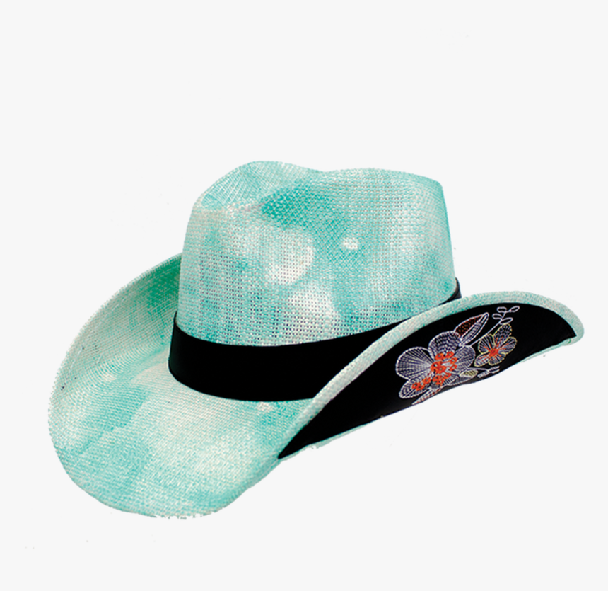 Bina Floral Embroidered Straw Cowboy Hat By Peter Grimm - Cowboy Hat, HD Png Download