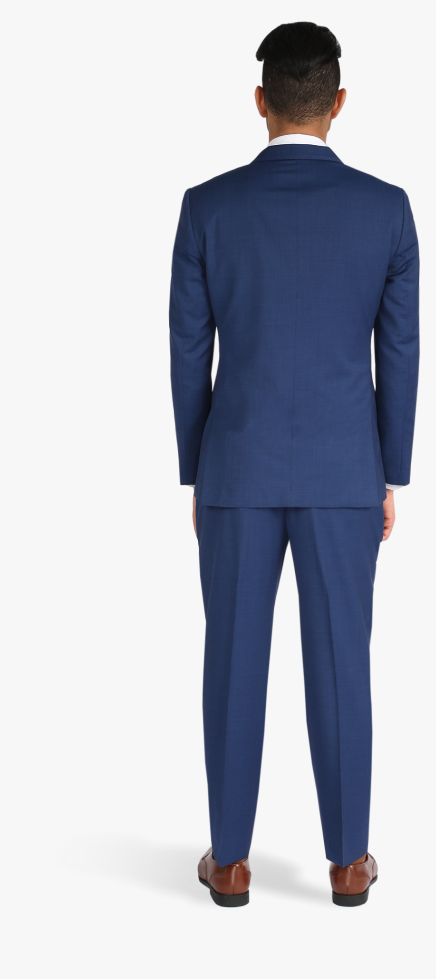Cobalt Blue Notch Lapel Suit - Blue Suit Back, HD Png Download