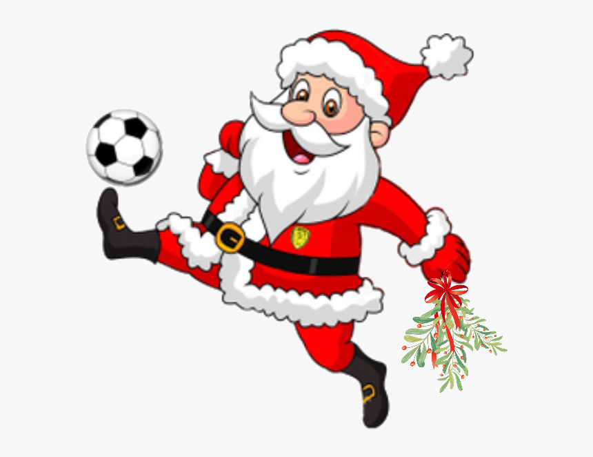 Mistle Toe Ball Futsal Tournament Logo - Santa Playing Football Cartoon, HD Png Download