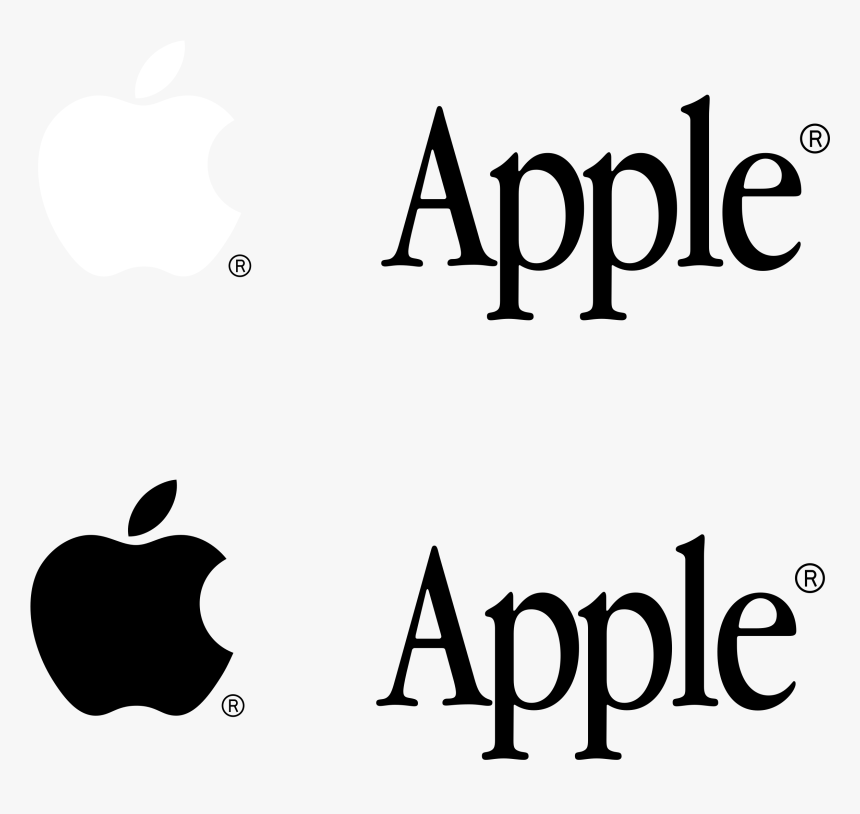 Apple Logo Black And White - Apple, HD Png Download