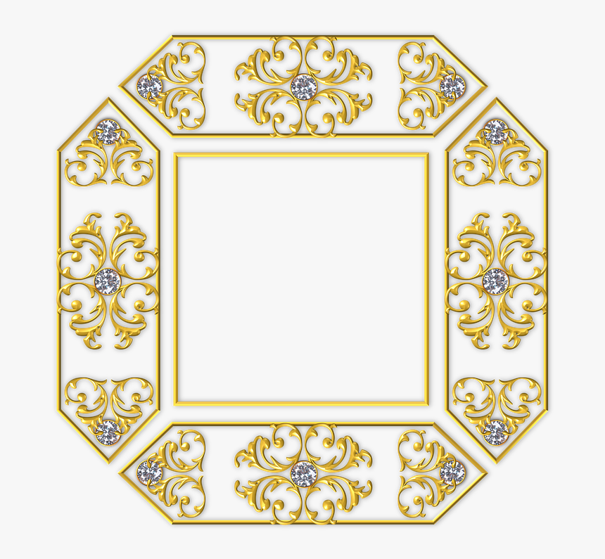 Gold, Square, Frame, Golden, Yellow, Metal, Metallic - Portable Network Graphics, HD Png Download