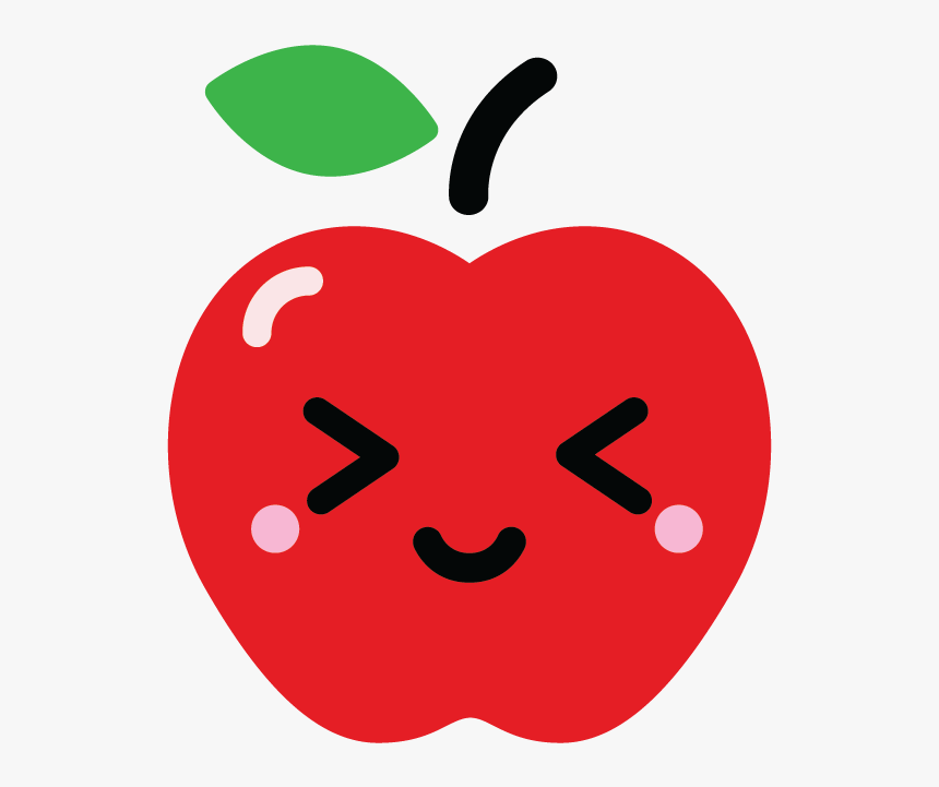 Clipart Black And White Stock Caramel Apple Clipart - Transparent Kawaii Fruit Clipart, HD Png Download