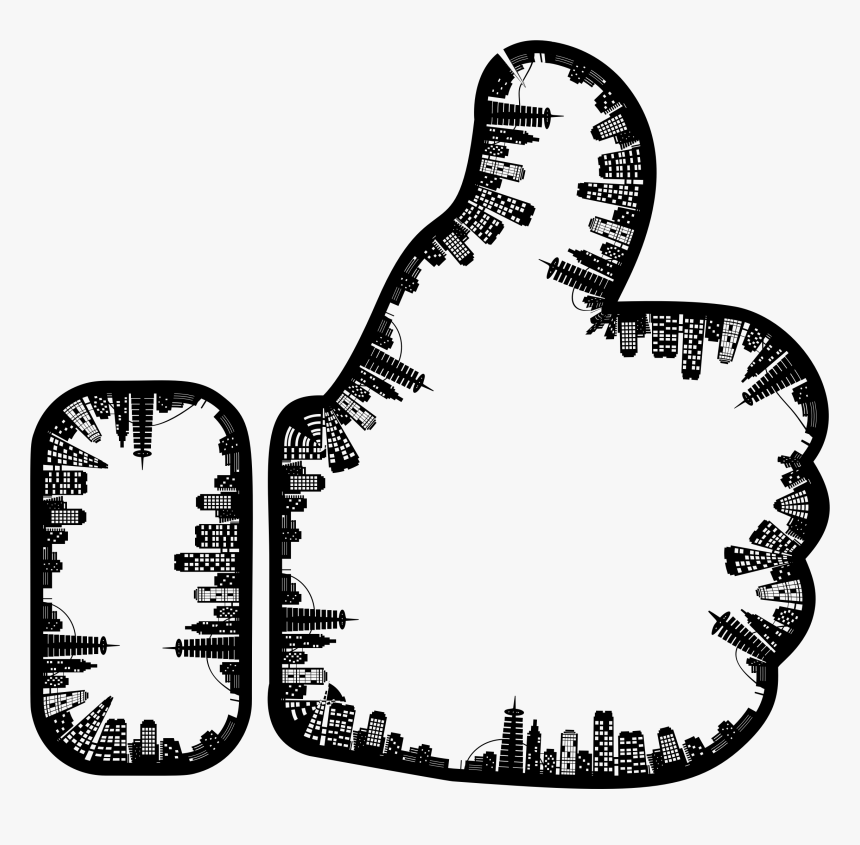 City Skyline Ii Thumbs Up Clip Arts - Clip Art, HD Png Download