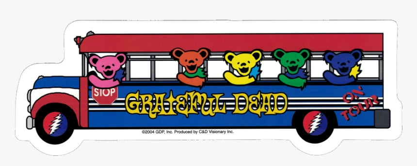Grateful Dead Dancing Bears On The Bus - Grateful Dead Bus Sticker, HD Png Download