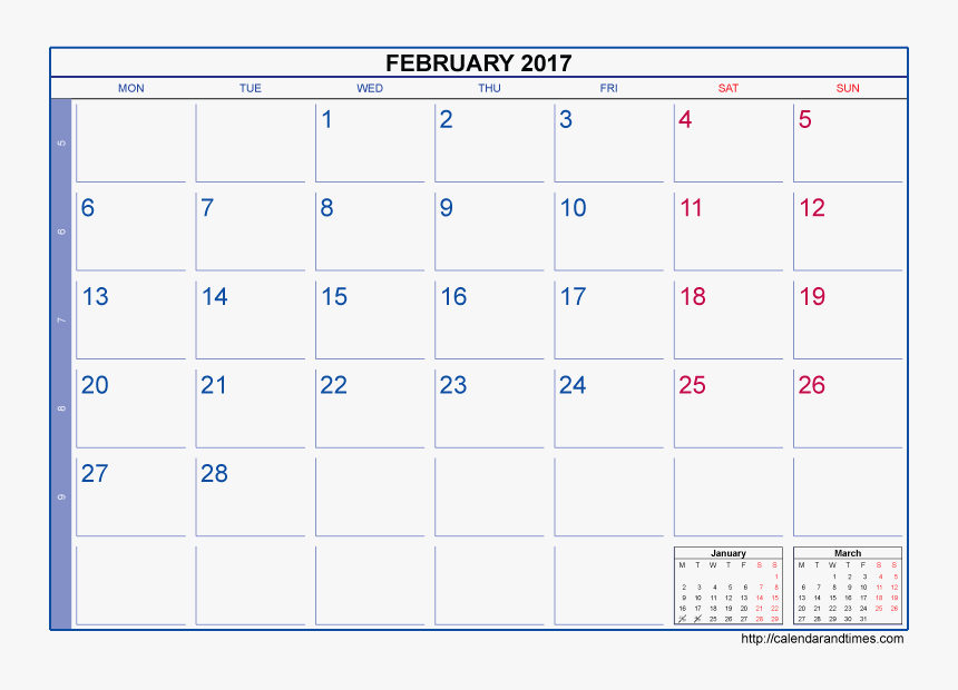 Png Free Library Transparent Calendar February - July 2017 Printable Calendar With Holidays, Png Download