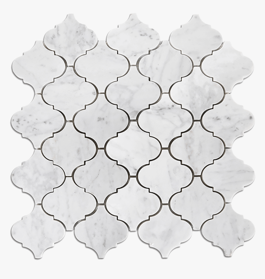 Bianco Gioia Marble Mosaic Tile Arabesque - Mosaic, HD Png Download