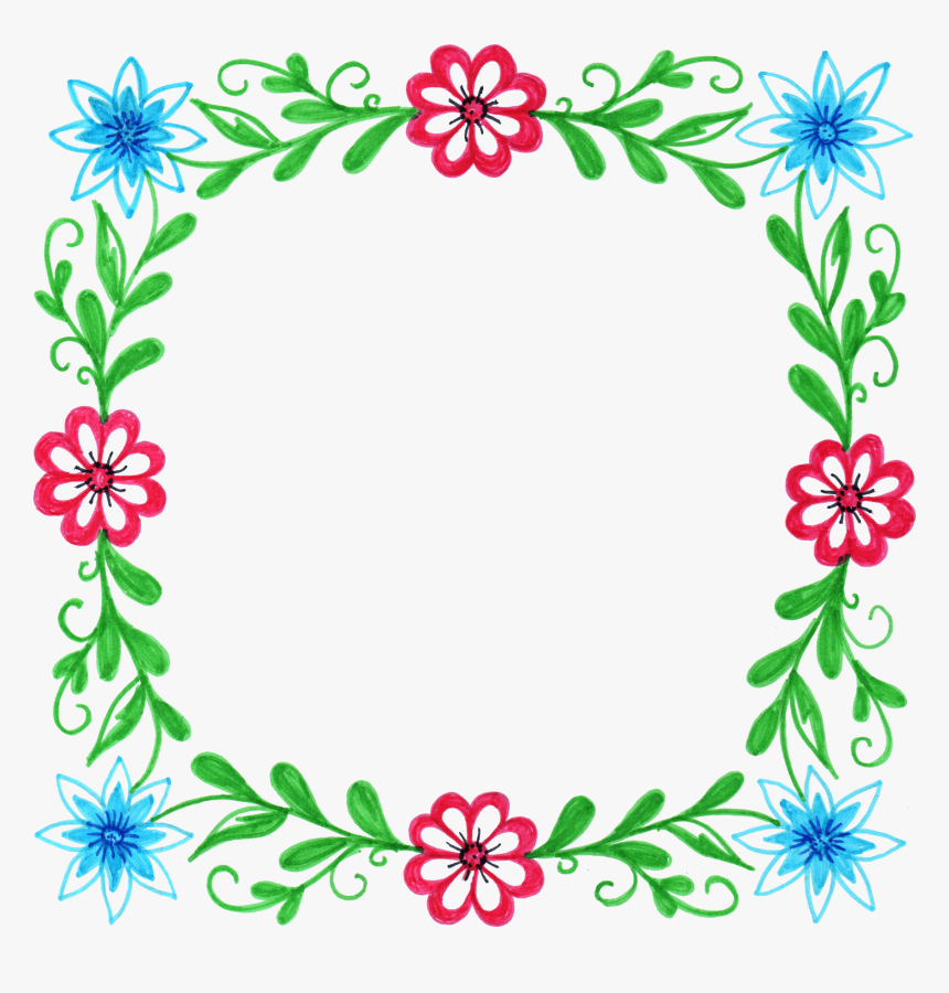 Watercolour Flower Frame Border Clip Art Graphic Design Frame Border
