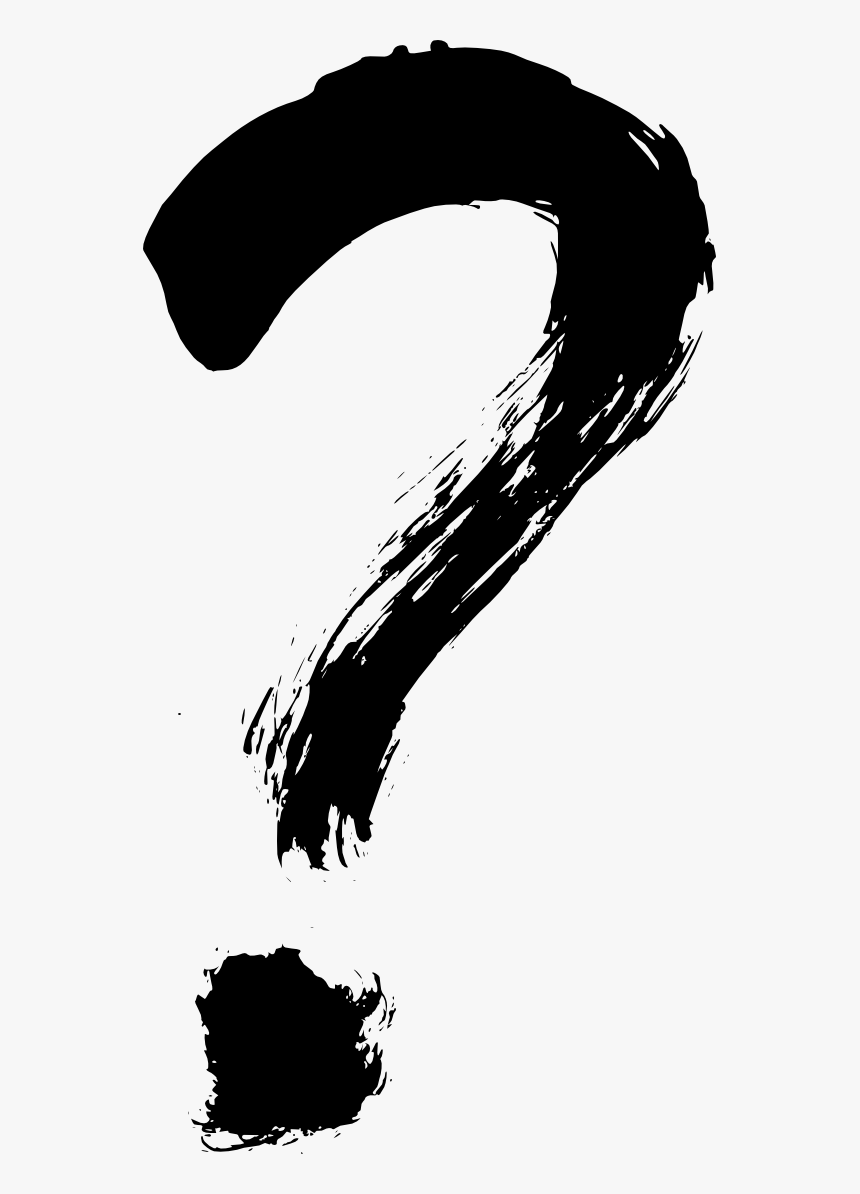 Grunge Question Png - Question Mark Brush Stroke, Transparent Png
