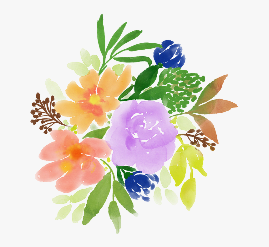 Watercolour Flowers Spring Watercolor Nature Floral - Watercolor Painting, HD Png Download