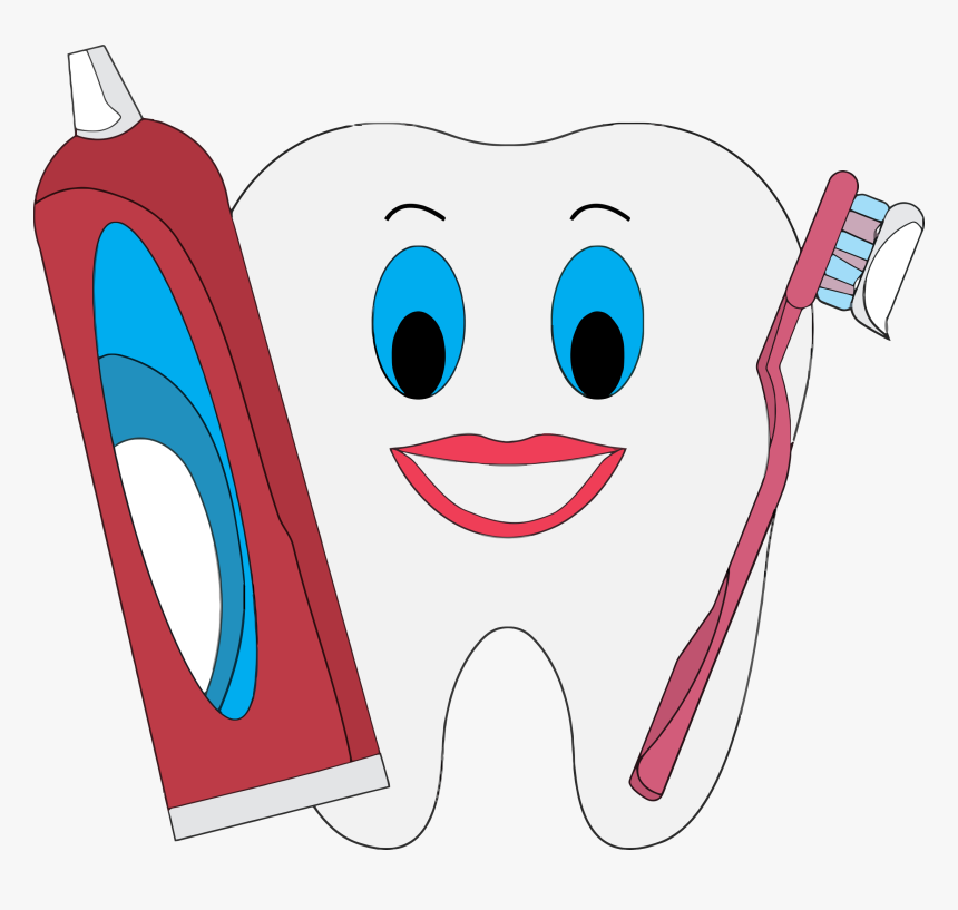 Vector Transparent Happy Tooth With Toothpaste - Tooth Paste And Brush, HD Png Download