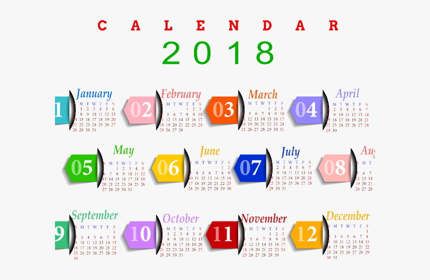 2017 Calendar Png Transparent Images - 2018 Calendar Cute Printable, Png Download