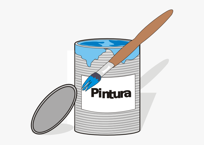 Free Vector Aidiagre Paint Tin Can And Brush Clip Art - Cartoon Paint Tin, HD Png Download
