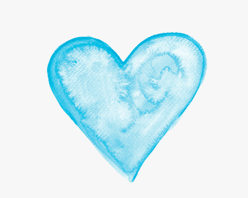 Watercolor Blue Heart Png, Transparent Png