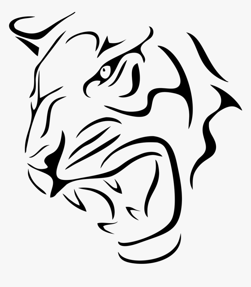Tiger Lion Head Scary Auto Car Bumper Window Vinyl - Tiger And Lion Stickers, HD Png Download