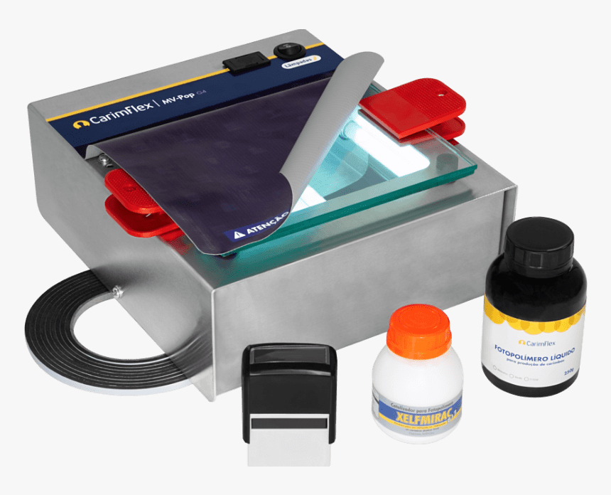 Máquina De Carimbos Carimflex Mv-pop G4 Em Funcionamento - Maquina De Carimbo Mv Pop, HD Png Download