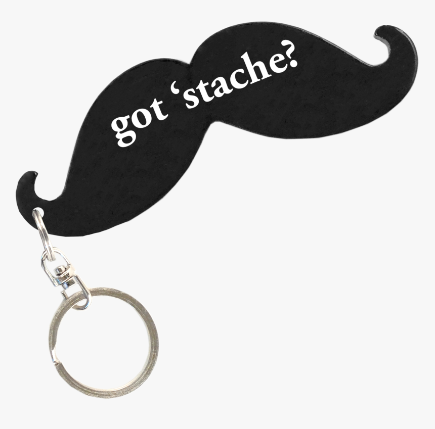 Black Got Stache Mustache Key Chain Bottle Opener - Chain, HD Png Download