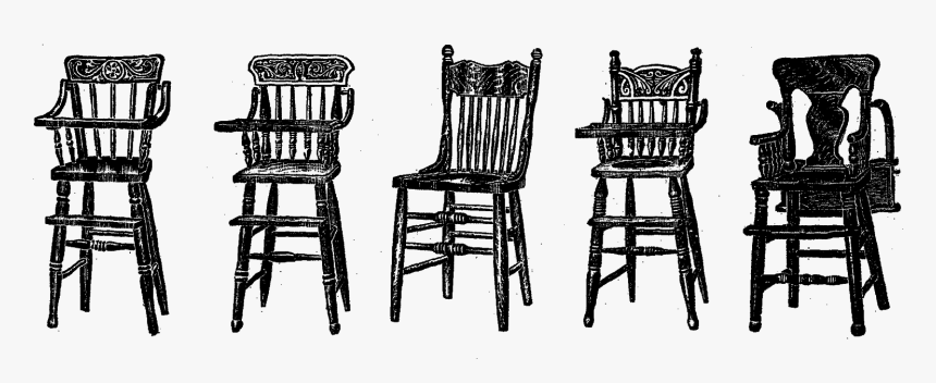 Digital Stamp Design Free Vintage Furniture Images - Clipart Of Chairs In Row Black And White, HD Png Download