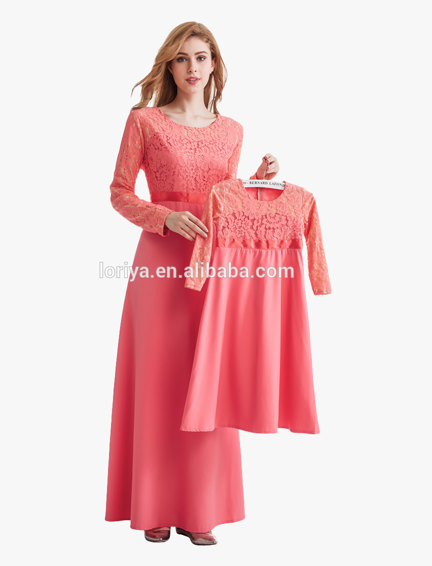 Long Dress Lace Muslimah , Png Download - Abaya Kids, Transparent Png