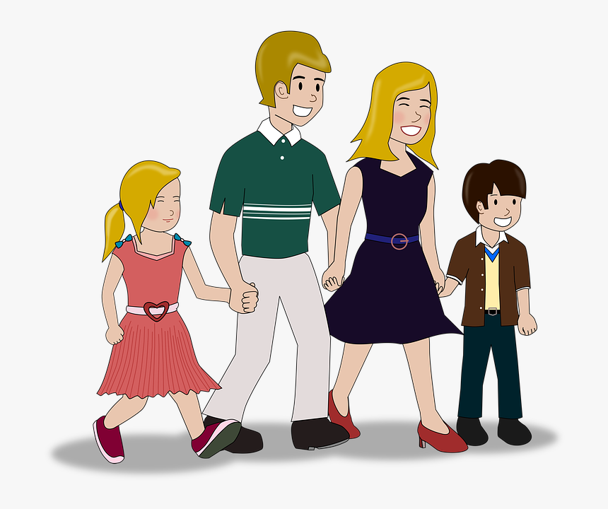 Familia, Feliz, Alegría, Sonrisa, La Felicidad - Cartoon, HD Png Download
