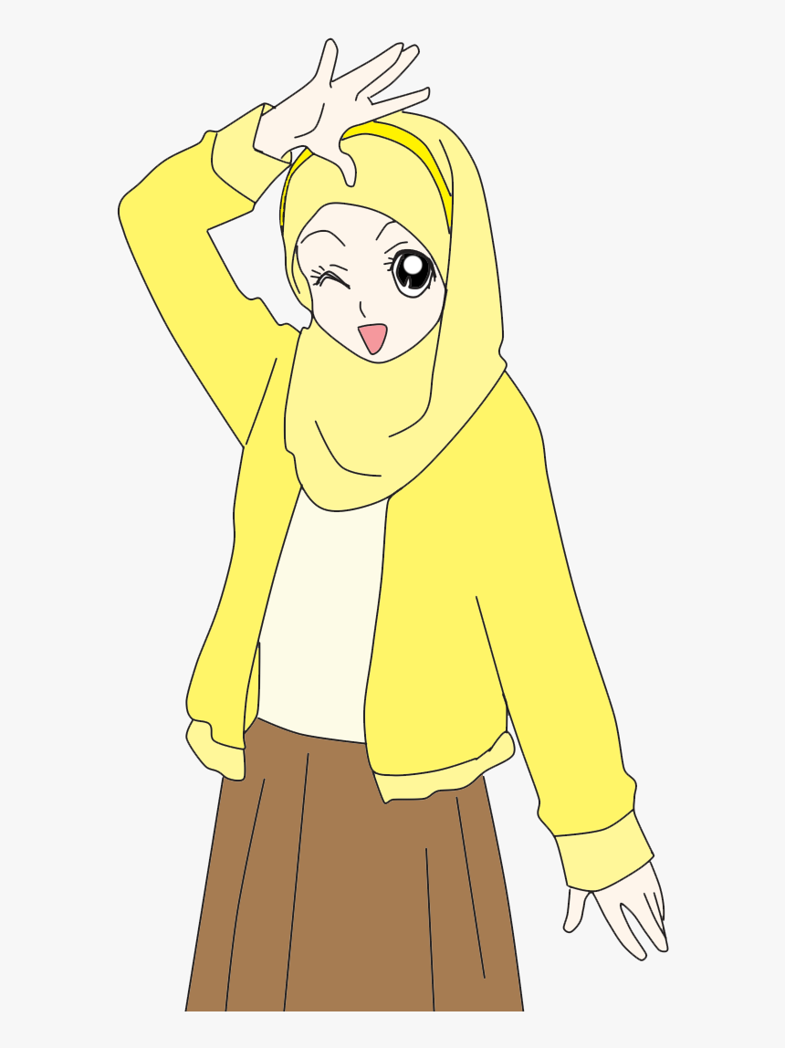 Nabila Medan Freebies Doodle Muslimah - Cartoon, HD Png Download