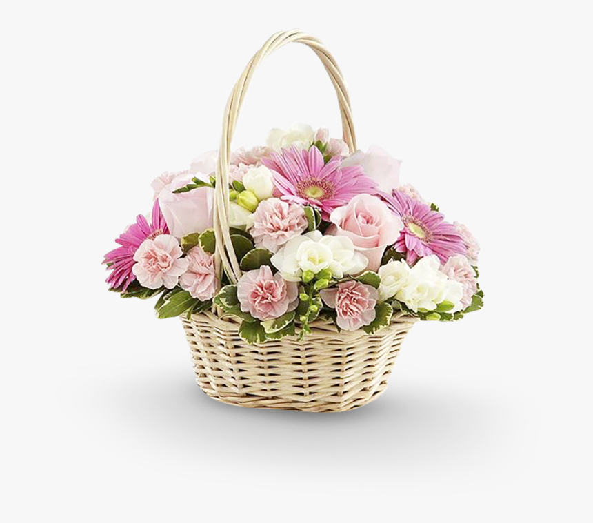 Cesto De Flores Santa Ginebra - Basket Bouquet Of Flowers, HD Png Download