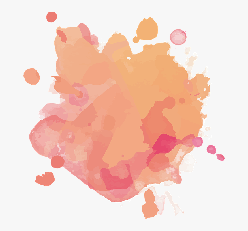 Color Spot, Watercolour, Orange, Pink, Background - Aquarell Farbtropfen, HD Png Download