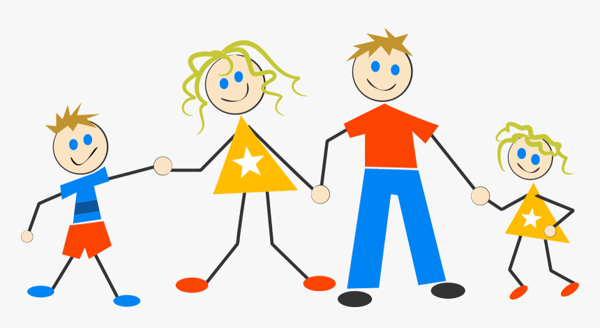 Family Stick People Of 4, HD Png Download