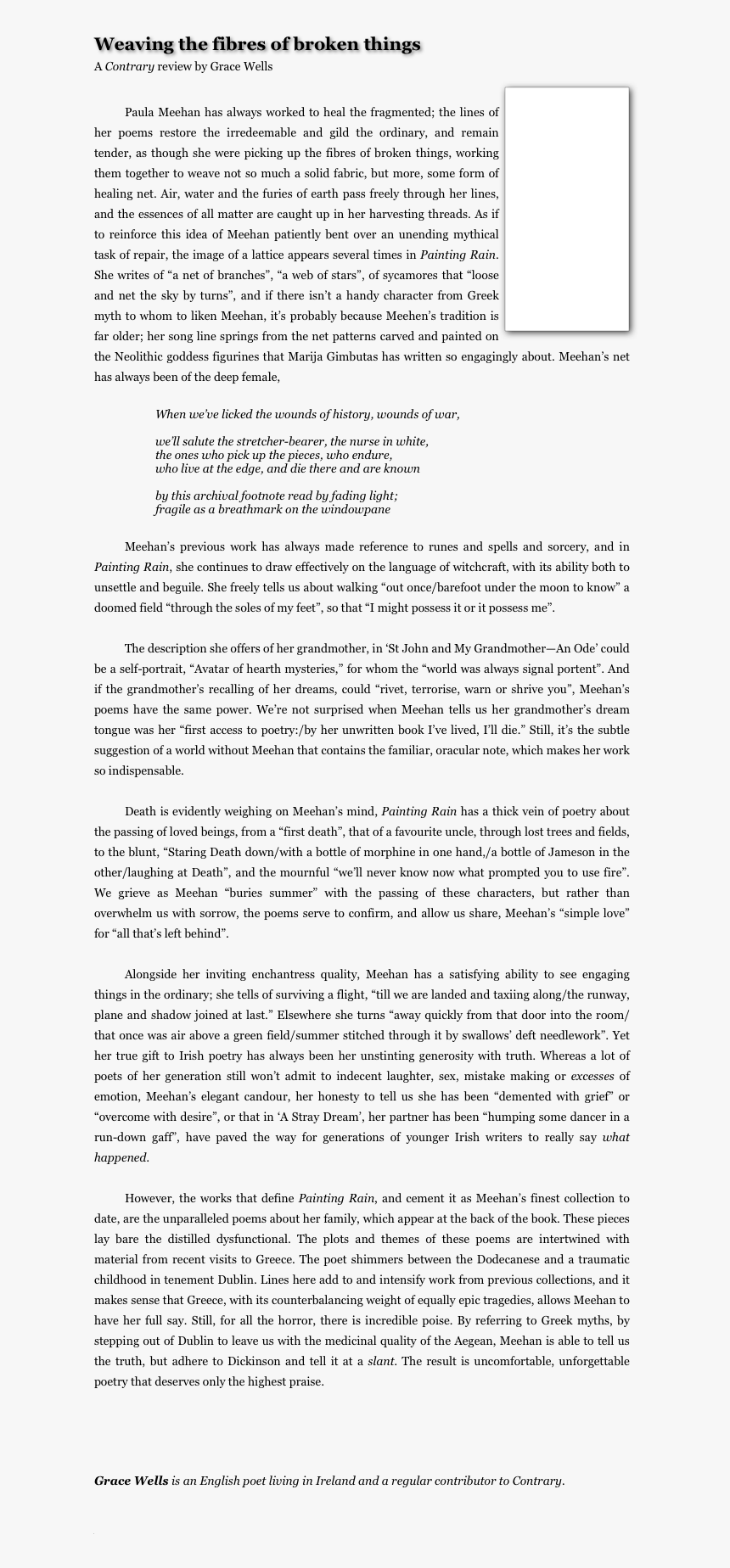 Weaving The Fibres Of Broken Things A Contrary Review - (page 2), HD Png Download