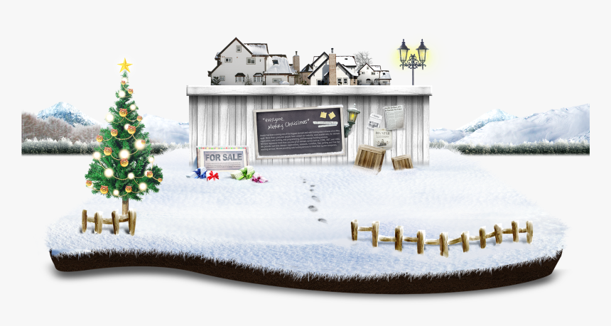 Clip Art Snow Template Winter Scene - Christmas Day, HD Png Download